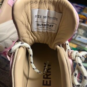 Burberry Pink and Cream Sneakers